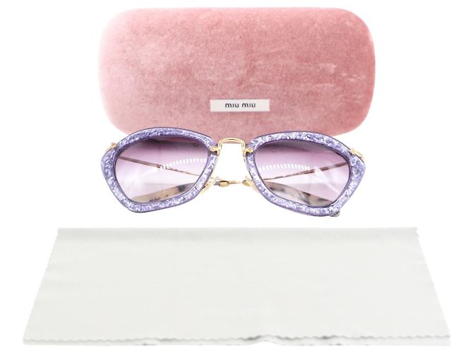 Miu Miu Noir 10NS-Sonnenbrille in Lilac Purple Acetate - Ansicht 7