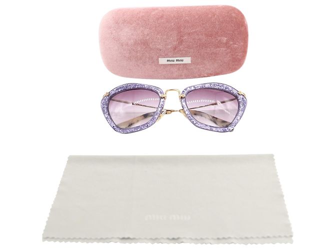 Miu Miu Noir 10NS-Sonnenbrille in Lilac Purple Acetate - Ansicht 9