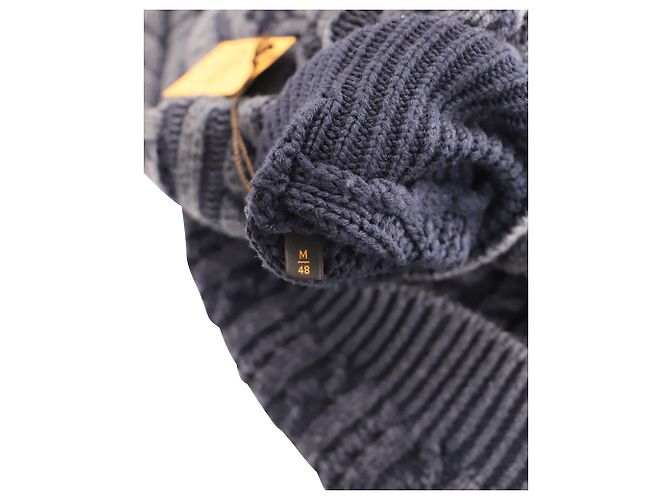 Tod's Zopfmuster-Rollkragenpullover aus blaugrauer Merinowolle - Ansicht 4