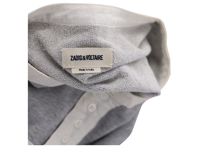 Langarm-Sweatshirt mit Logo Zadig & Voltaire aus grauer Baumwolle - Ansicht 4