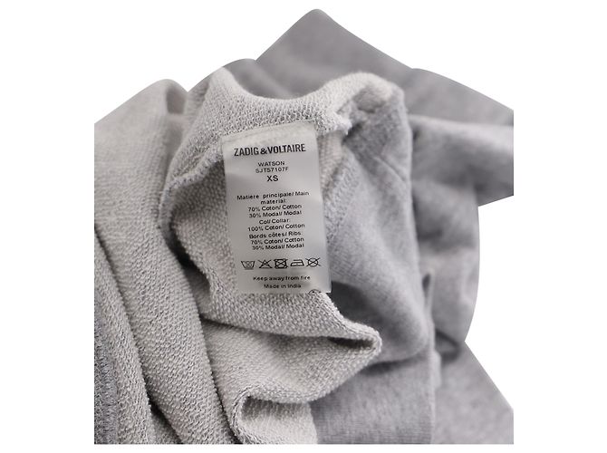 Langarm-Sweatshirt mit Logo Zadig & Voltaire aus grauer Baumwolle - Ansicht 5