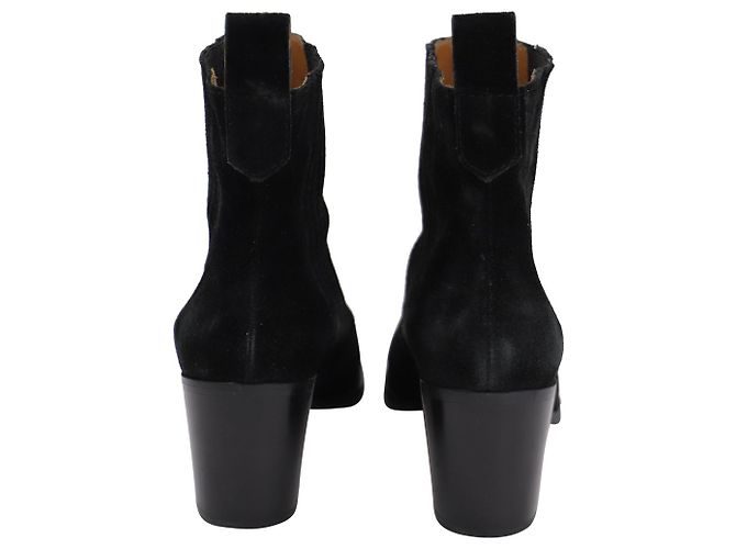 Stivaletti stile western Ganni in camoscio nero - vista 5