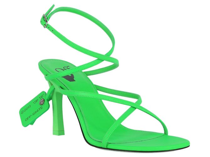 Off White Off-White Meteor-Leder-Sandalen mit hohem Absatz - Ansicht 2