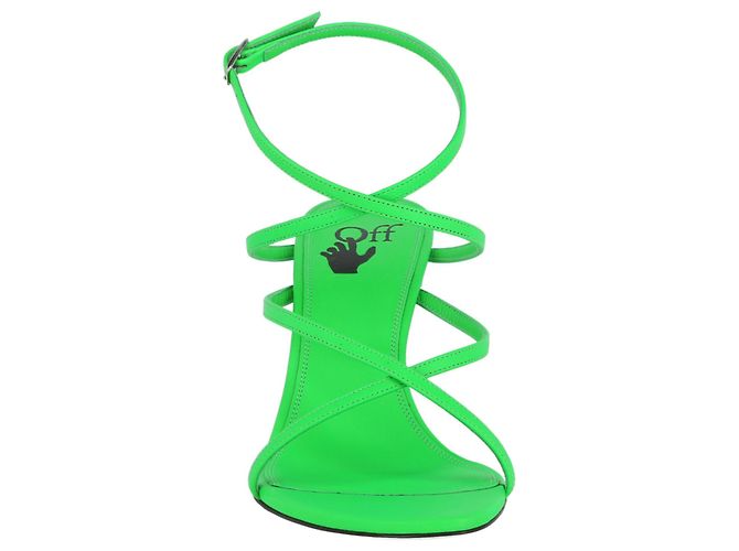 Off White Off-White Meteor-Leder-Sandalen mit hohem Absatz - Ansicht 4