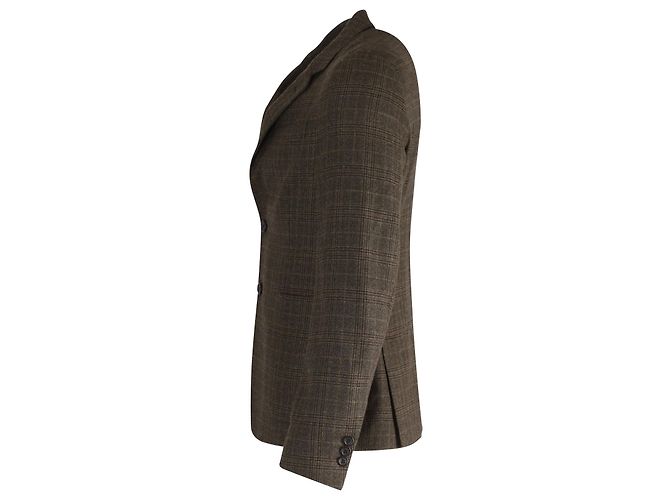 Blazer Prada Check in Lana Marrone - vista 2