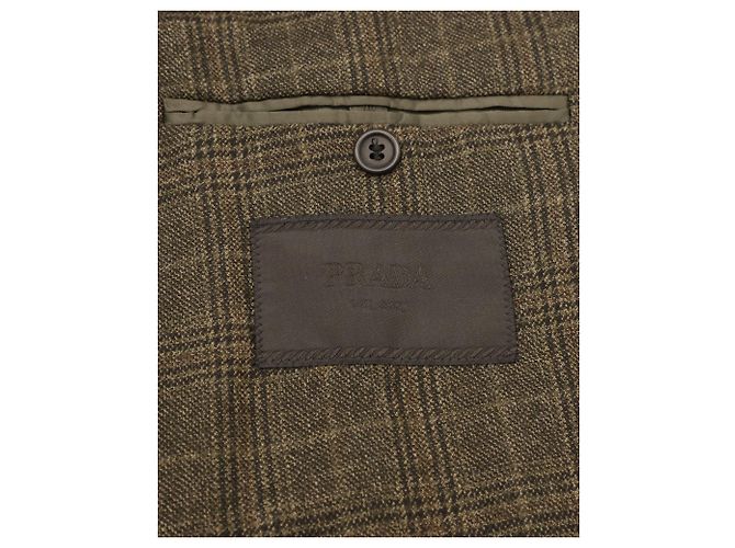 Blazer Prada Check in Lana Marrone - vista 4
