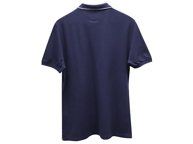 Polo de corte slim con logo y rayas en algodón azul marino de Brunello Cucinelli - vista 2