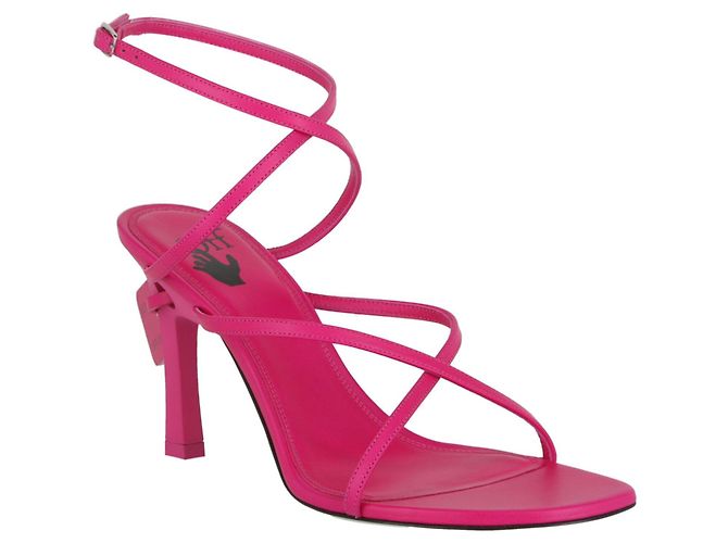 Off White Off-White Meteor-Leder-Sandalen mit hohem Absatz - Ansicht 2