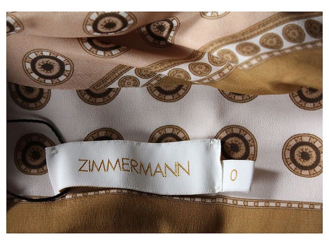 Minivestido con bufanda estampada en algodón marrón de Zimmermann - vista 4