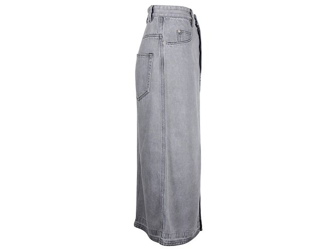 Isabel Marant Etoile Denim Midi Skirt in Grey Cotton - view 2