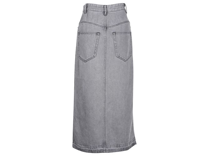 Isabel Marant Etoile Denim Midi Skirt in Grey Cotton - view 3