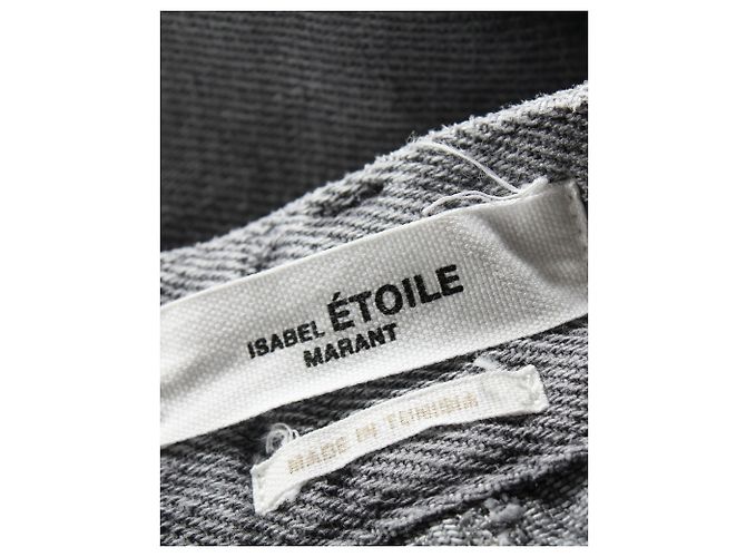 Isabel Marant Etoile Denim Midi Skirt in Grey Cotton - view 4
