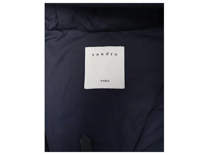 Cappotto Sandro Paris con cappuccio in lana nera Nero - vista 4