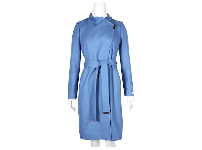 Ted Baker Mid Blue Coat with Floral Pattern Lining - view 2