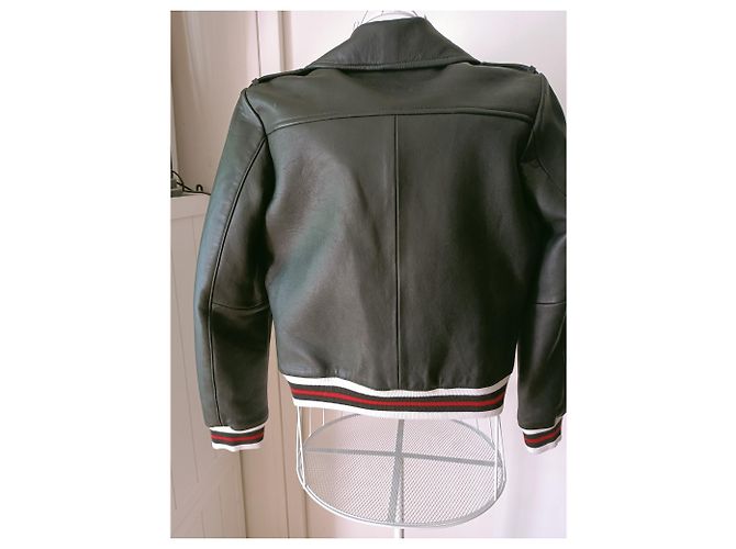 Claudie Pierlot Schwarze Lederjacke Biker Stil - Ansicht 4