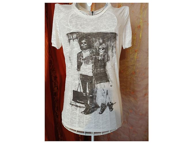 Camiseta The Kooples Skeleton Couples Blanca Blanco - vista 2