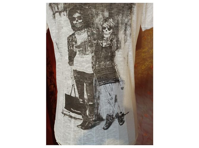 Camiseta The Kooples Skeleton Couples Blanca Blanco - vista 3