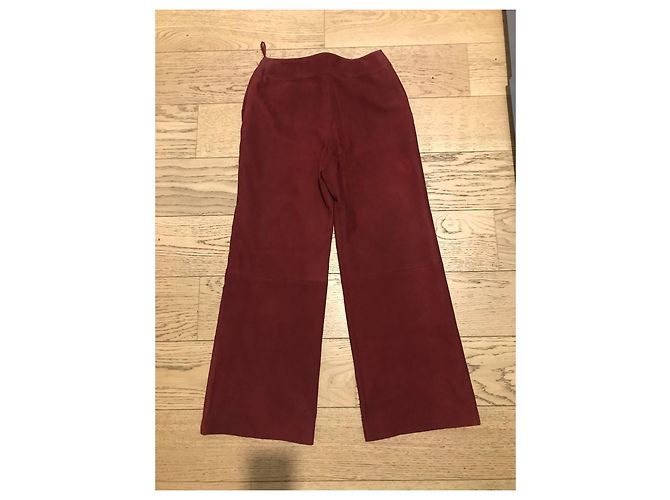 Chanel Lammlederhose mit Wildleder-Effekt Bordeaux - Ansicht 7