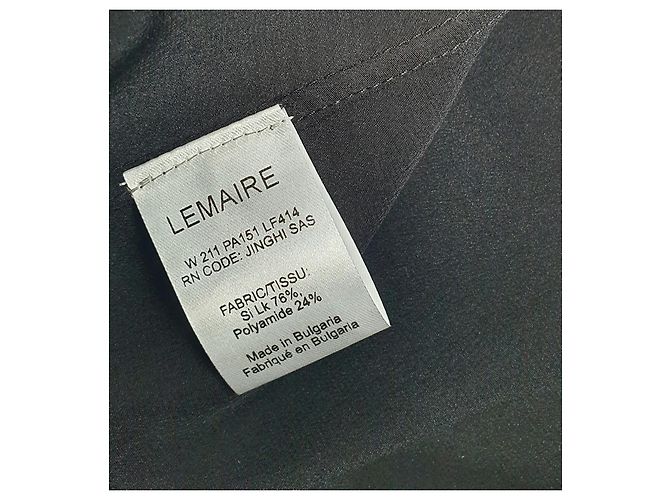 Camicia Lemaire in seta nera a pois con maniche trasparenti Nero - vista 6