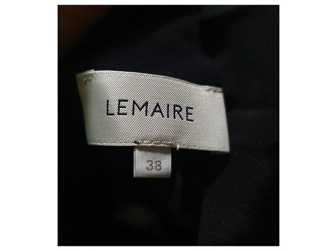 Camicia Lemaire in seta nera a pois con maniche trasparenti Nero - vista 7