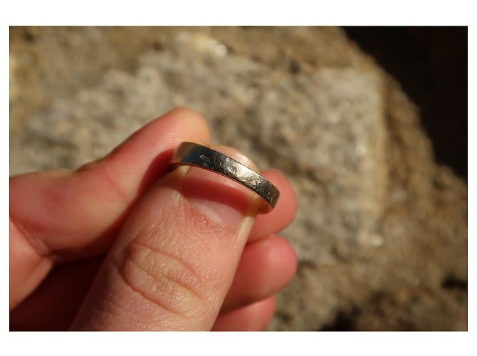 Autre Marque Ring aus Weißgold mit ovalem blauem Saphir und Diamanten Größe 55 Silber - Ansicht 5