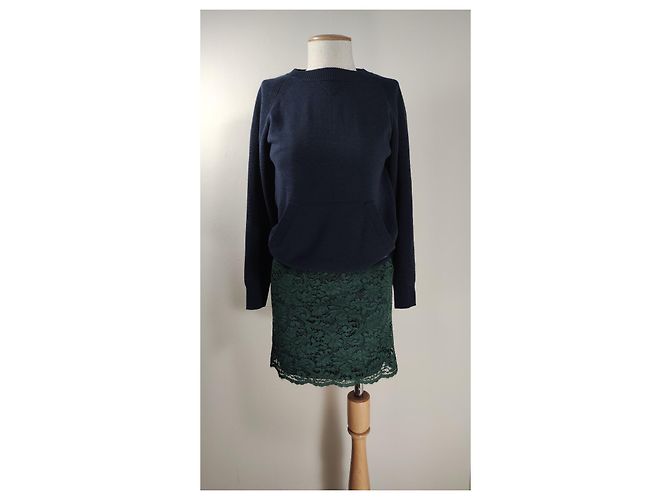Sacai Luck Pulloverkleid Spitze Blau Grün - Ansicht 2