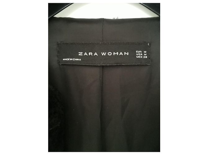 Zara Lammfellmantel Schwarz Weiß Dunkelrot Hellbraun Bordeaux - Ansicht 2