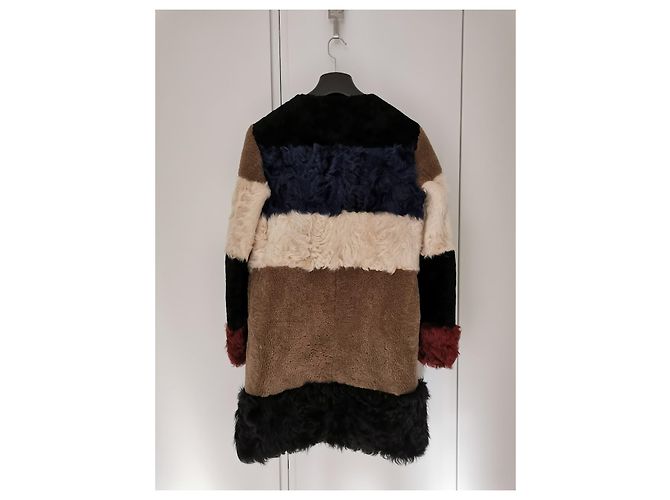 Zara Lammfellmantel Schwarz Weiß Dunkelrot Hellbraun Bordeaux - Ansicht 3