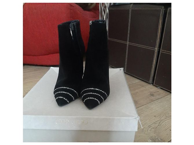 Stivaletti Jimmy Choo in pelle di cervo neri 38.5 Nero - vista 2