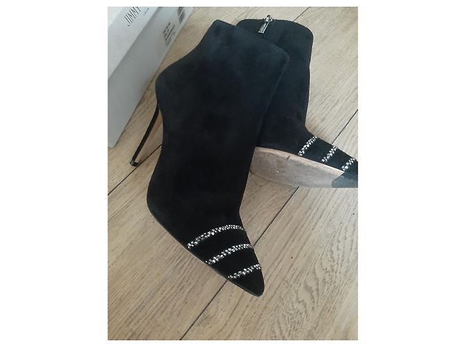 Stivaletti Jimmy Choo in pelle di cervo neri 38.5 Nero - vista 3