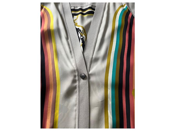 Hermès Cardigan Twillaine Brides de Gala Nero Beige Verde Grigio Giallo - vista 3