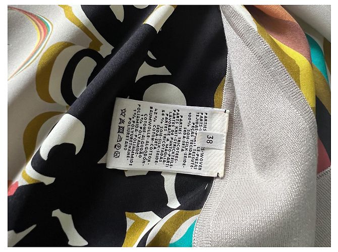 Hermès Cardigan Twillaine Brides de Gala Nero Beige Verde Grigio Giallo - vista 4