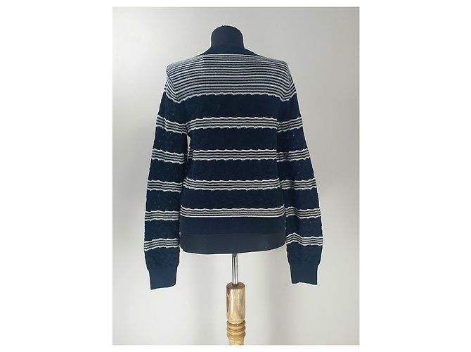 Club Monaco Pullover Schwarz Weiß Baumwolle Nylon S - Ansicht 5