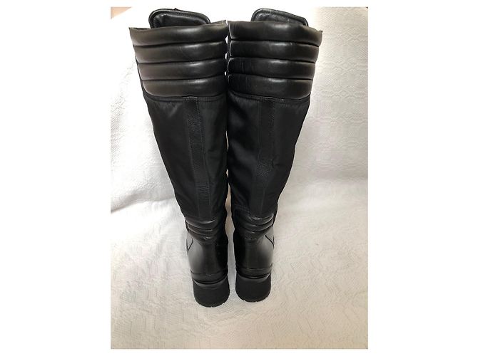 Stivali Biker Prada x Vibram in Nylon e Pelle Nero - vista 6