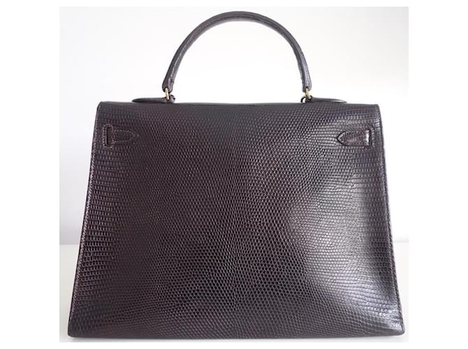 Hermès Borsa Hermes Kelly 35 lucertola Marrone - vista 2