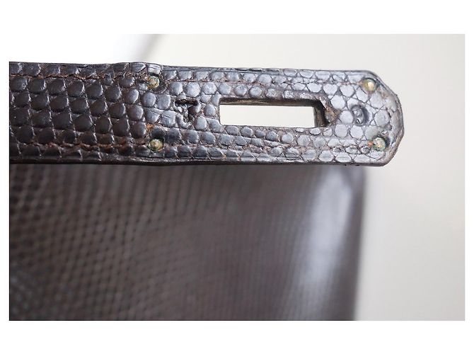 Hermès Borsa Hermes Kelly 35 lucertola Marrone - vista 6