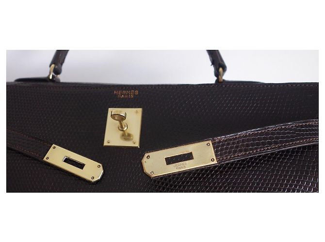 Hermès Borsa Hermes Kelly 35 lucertola Marrone - vista 8