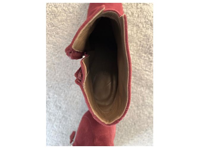 Botines Hermès Player de ante rojo oscuro Burdeos - vista 11
