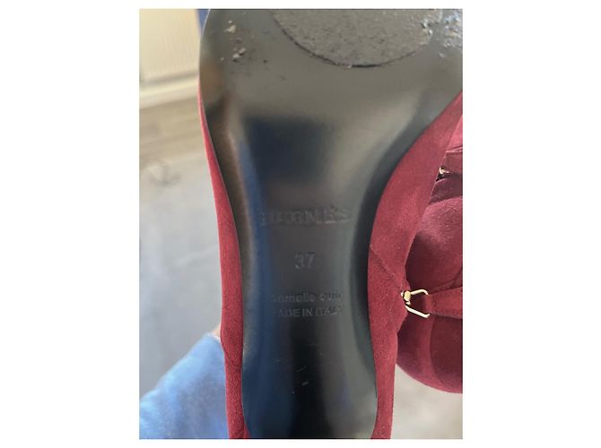 Botines Hermès Player de ante rojo oscuro Burdeos - vista 13