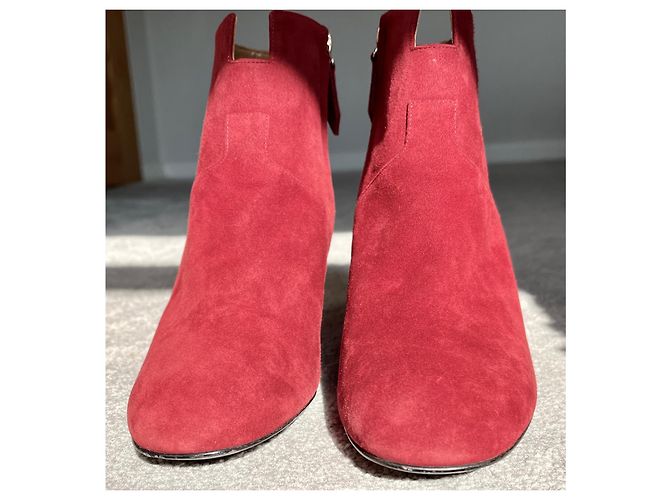 Botines Hermès Player de ante rojo oscuro Burdeos - vista 5
