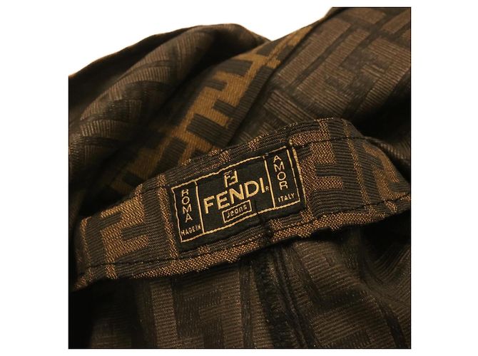 FENDI Zucca Gonna in tela Nylon Marrone Nero Auth am1627g - vista 6