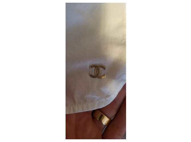 Camiseta Chanel sin mangas de algodón blanca Blanco - vista 4