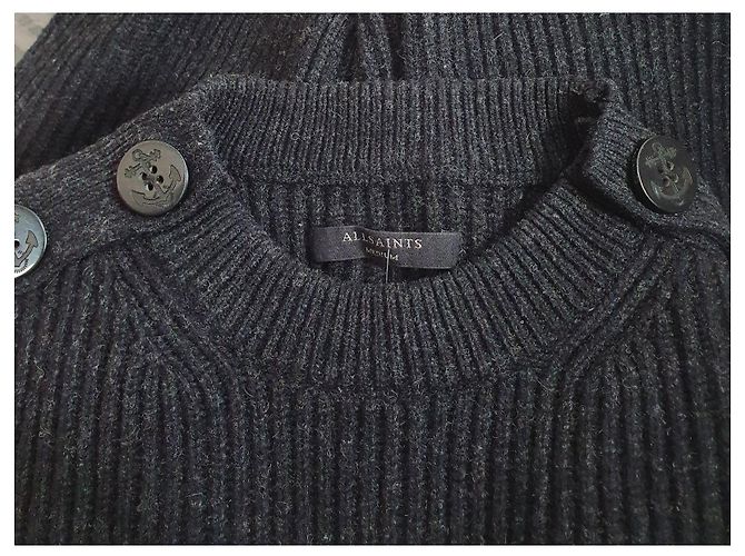 Camisola oversize All Saints preta de cashmere e lã Preto - vista 6