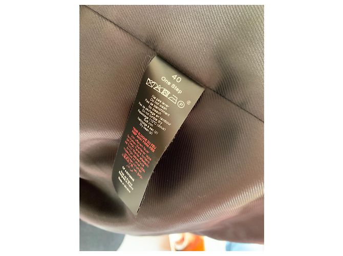 One step Black Virgin Wool Coat with Detachable Faux Fur Collar - view 5