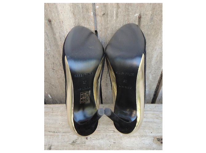 See by Chloé Siehe Von Chloé p Pumpen 37 neue Bedingung Schwarz Golden - Ansicht 5
