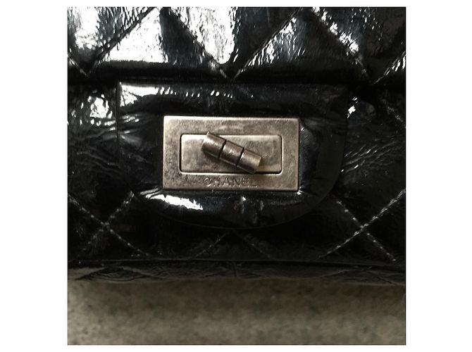 Borsa a mano Chanel 2.55 Jumbo in pelle nera Nero - vista 5