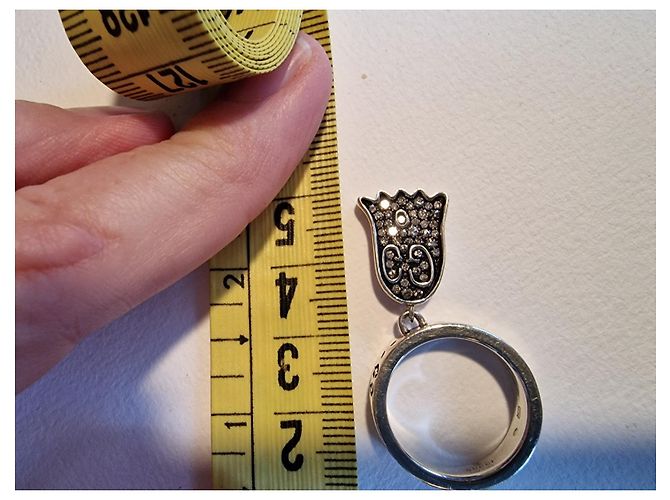 Gucci fantasma d'argento 925 e diamanti grigi - vista 11