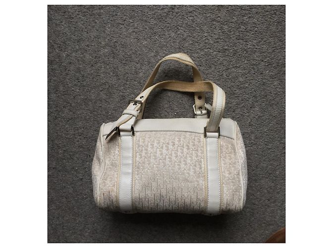 Borsa a mano Christian Dior in tessuto crema Crudo - vista 2