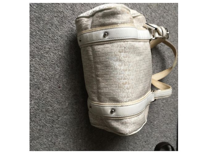Borsa a mano Christian Dior in tessuto crema Crudo - vista 3