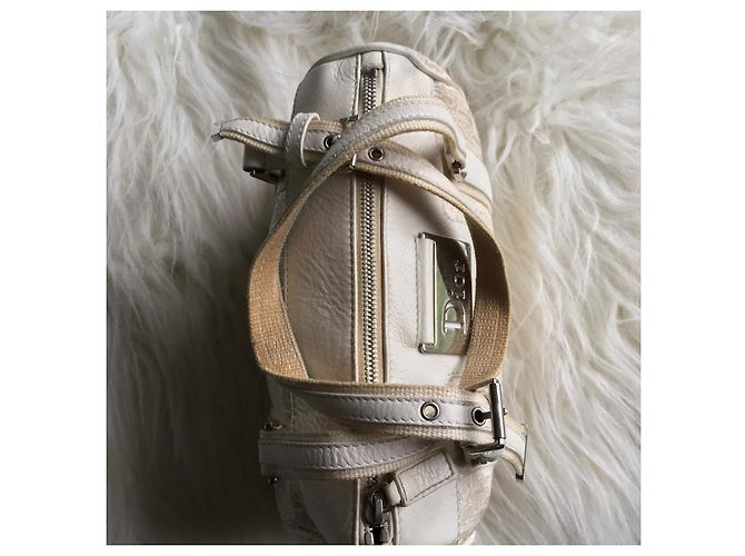 Borsa a mano Christian Dior in tessuto crema Crudo - vista 4